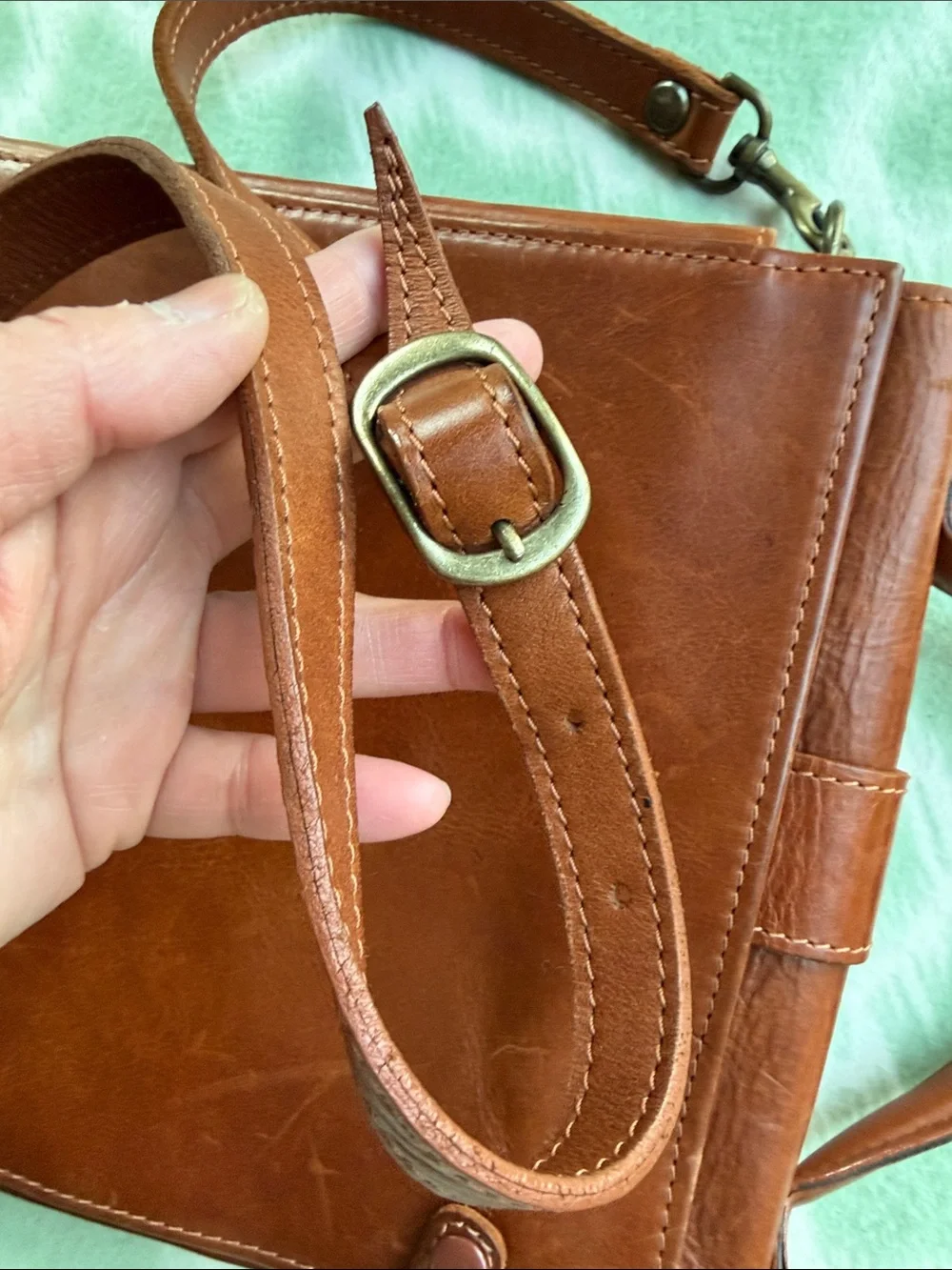 Vintage Georgetown Leather Design Crossbody Messenger Bag Satchel and Travel Bag